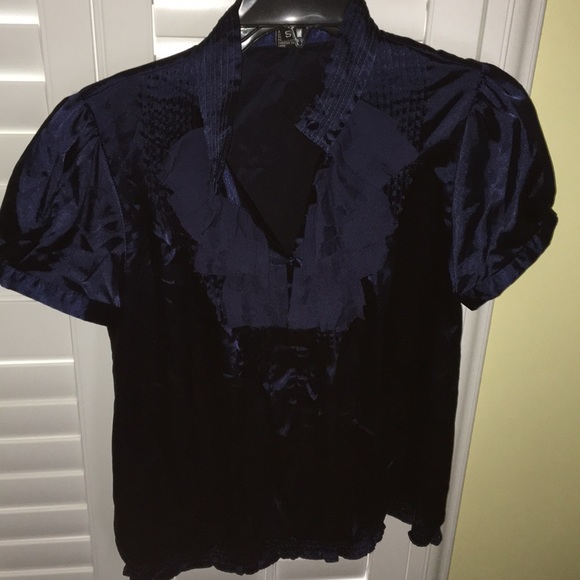 Silk blue blouse - Picture 1 of 2
